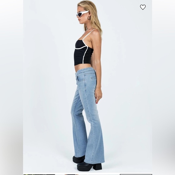 The Ragged Priest Low Rider Bootcut Jeans Size 24 Light Denim Stretch New - Picture 16 of 16